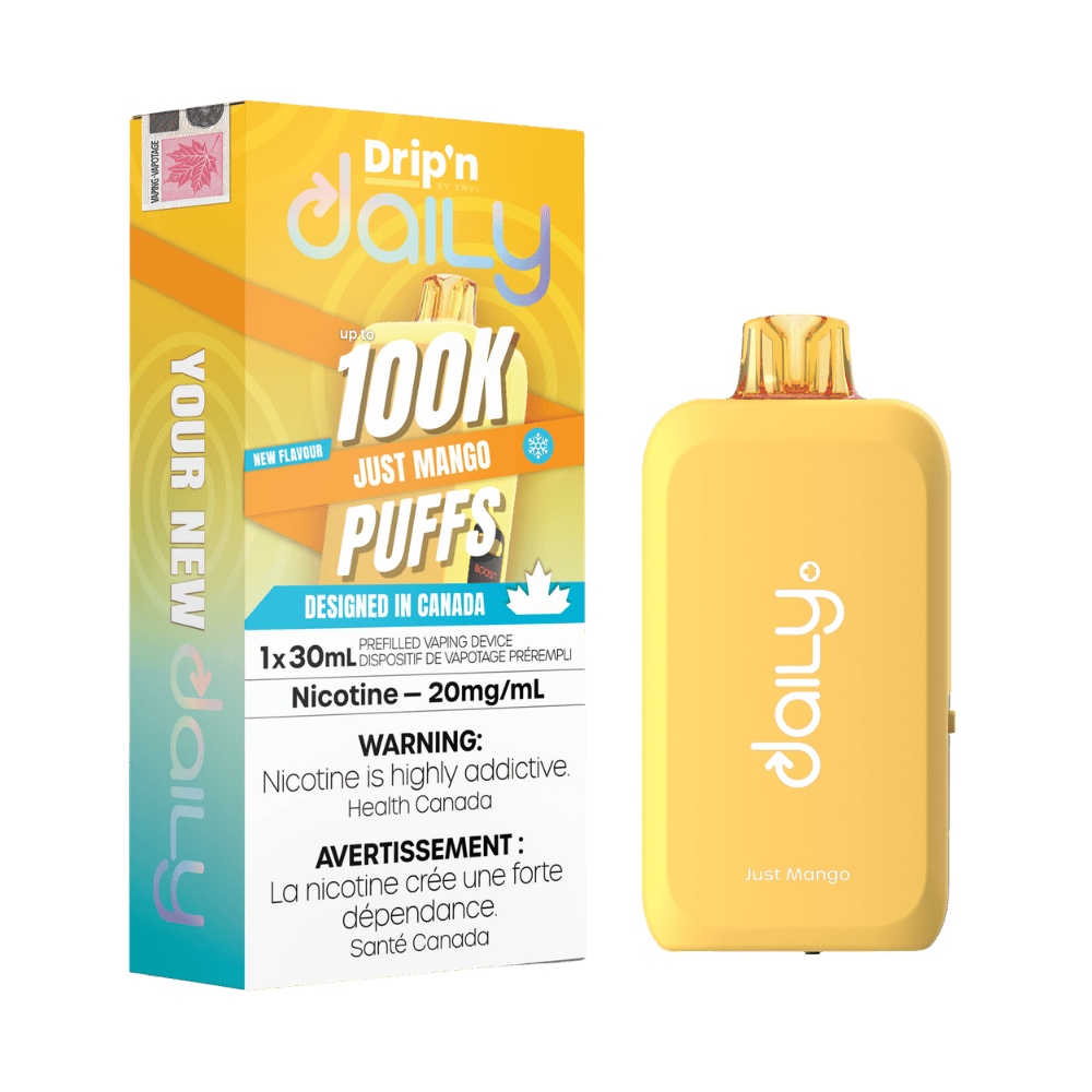 Envi Drip'n Daily 100K - Just Mango Disposable Vape available on Canada online vape shop