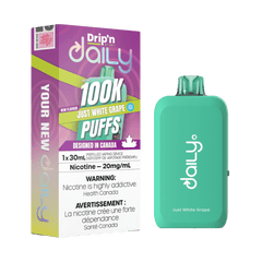 Envi Drip'n Daily 100K - Just White Grape Disposable Vape available on Canada online vape shop