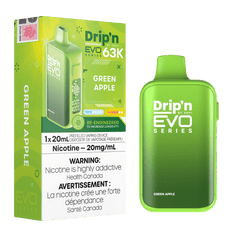 ENVI Drip'n EVO Series 63K - Green Apple Disposable Vape available on Canada online vape shop