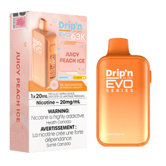 ENVI Drip'n EVO Series 63K - Juicy Peach Ice Disposable Vape available on Canada online vape shop