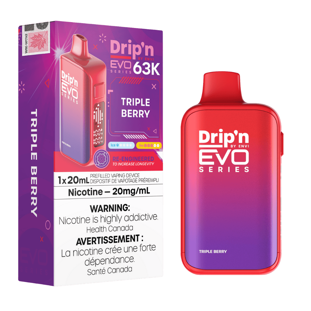 ENVI Drip'n EVO Series 63K - Triple Berry Disposable Vape available on Canada online vape shop