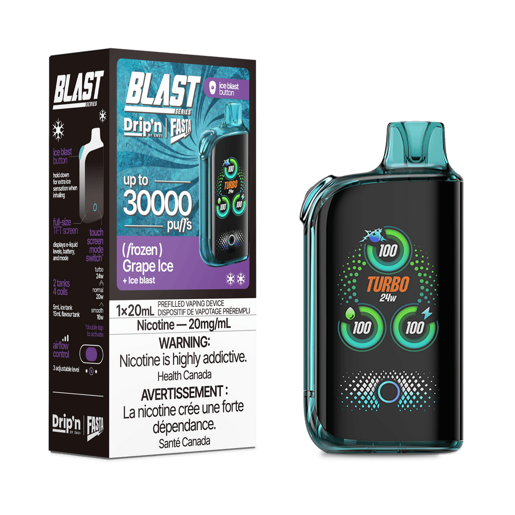 ENVI Drip'n Fasta Blast 30K Grape Ice | 30,000 Puffs | Frozen Series   DRAGON VAPE