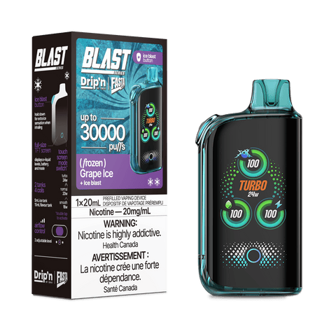 ENVI Drip'n Fasta Blast 30k - Grape Ice Disposable Vape available on Canada online vape shop