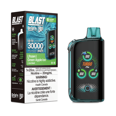 ENVI Drip'n Fasta Blast 30k - Green Apple Ice Disposable Vape available on Canada online vape shop