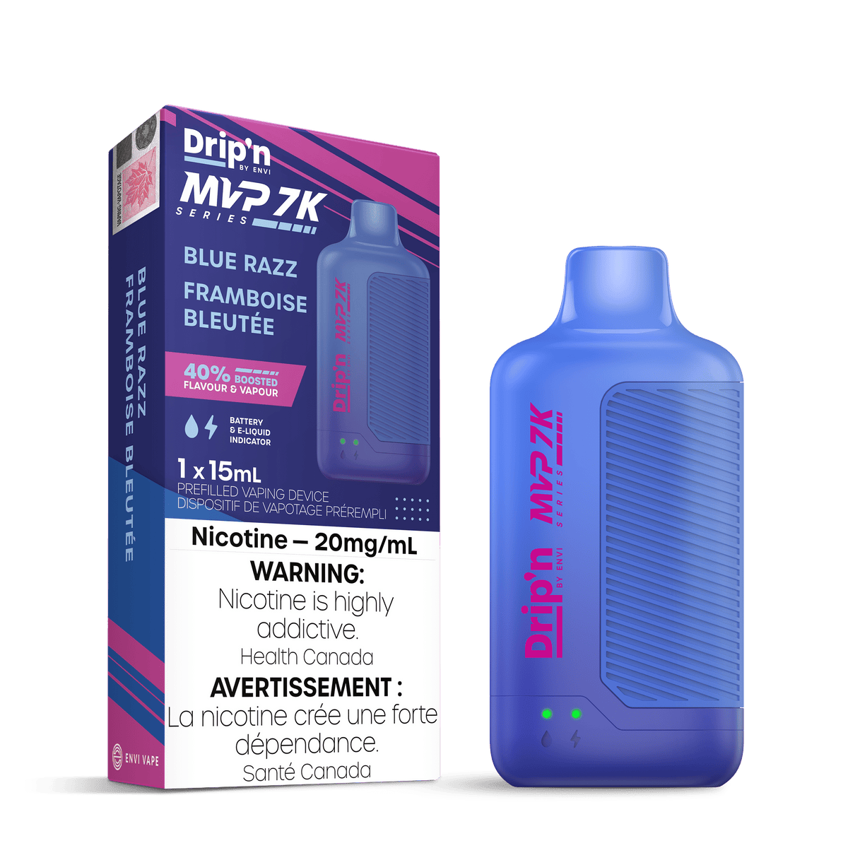 ENVI Drip'n MVP 7K - Blue Razz Disposable Vape available on Canada online vape shop