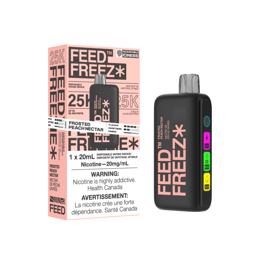 FEED FREEZ 25K - Frosted Peach Nectar Disposable Vape available on Canada online vape shop