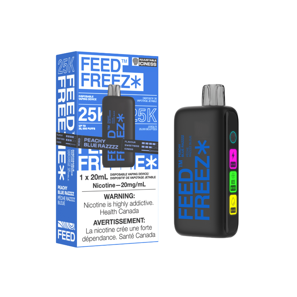 FEED FREEZ 25K - Peachy Blue Razz Disposable Vape available on Canada online vape shop