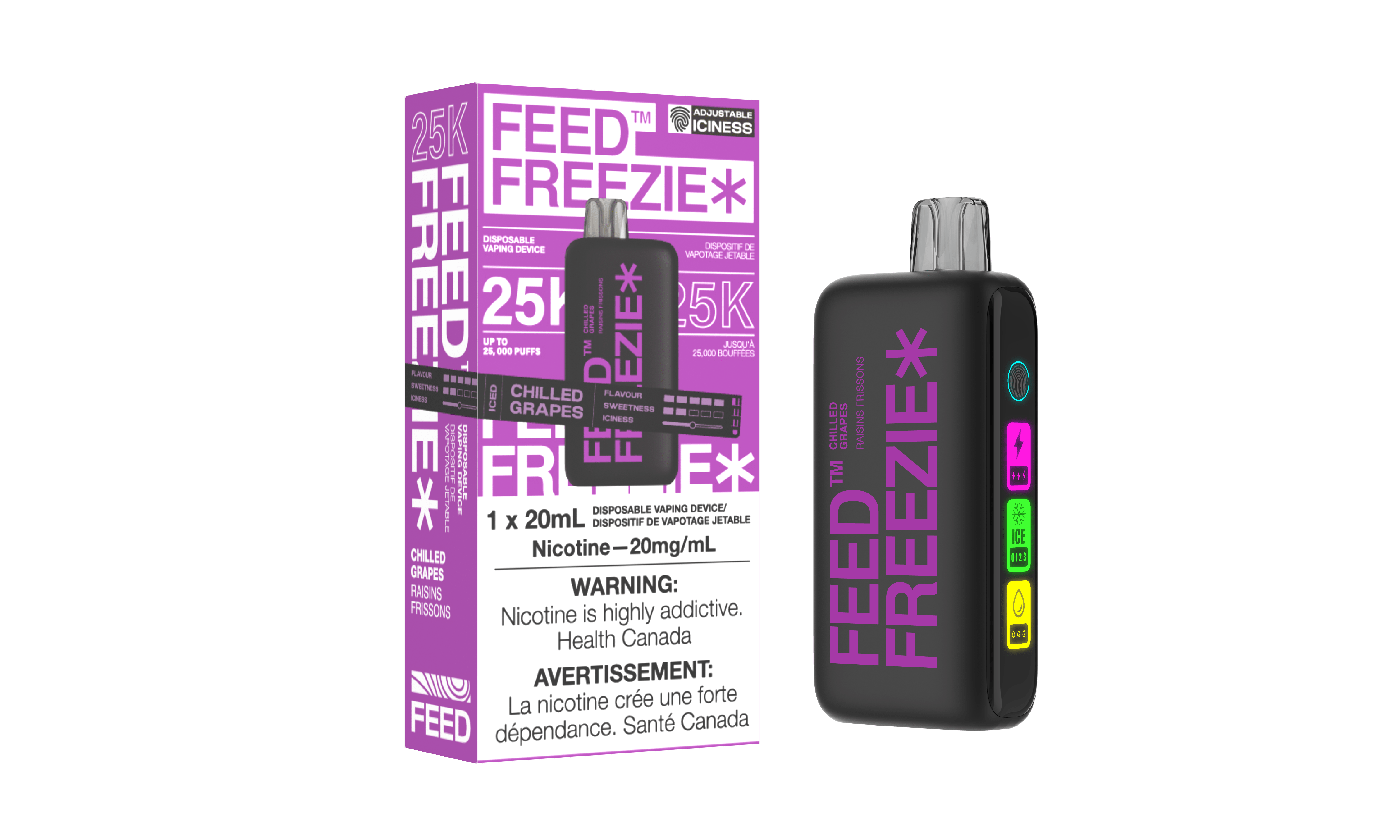 FEED Freezie 25K - Chilled Grapes Disposable Vape available on Canada online vape shop