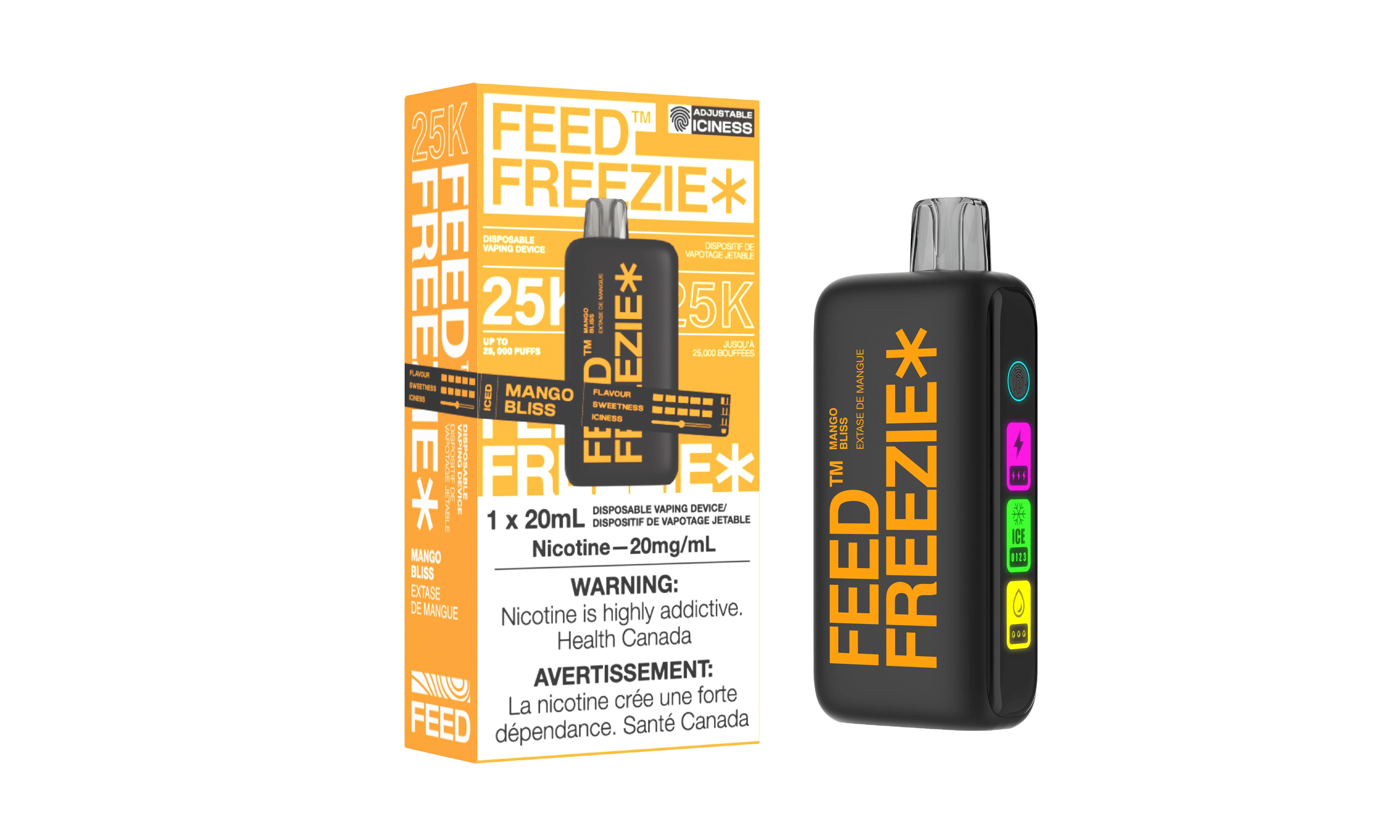 FEED Freezie 25K - Mango Bliss Disposable Vape available on Canada online vape shop