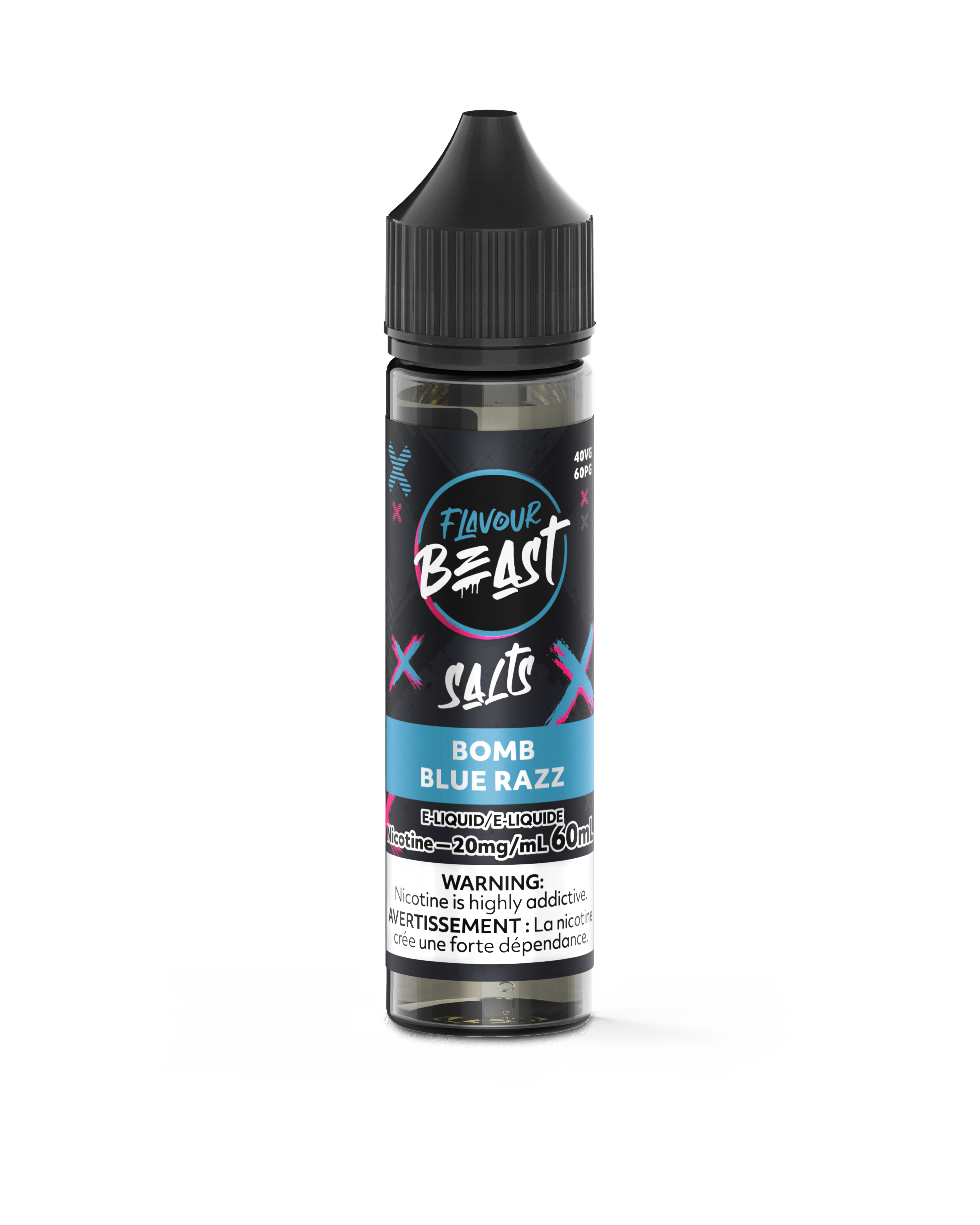 Flavour Beast 60ML Salt - Bomb Blue Razz Nic Salt E-Liquid available on Canada online vape shop