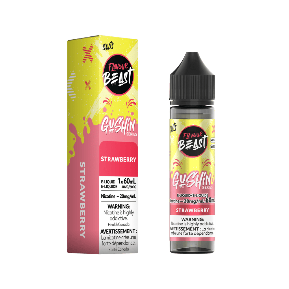 Flavour Beast 60ML Salt - Gushin Strawberry Nic Salt E-Liquid available on Canada online vape shop
