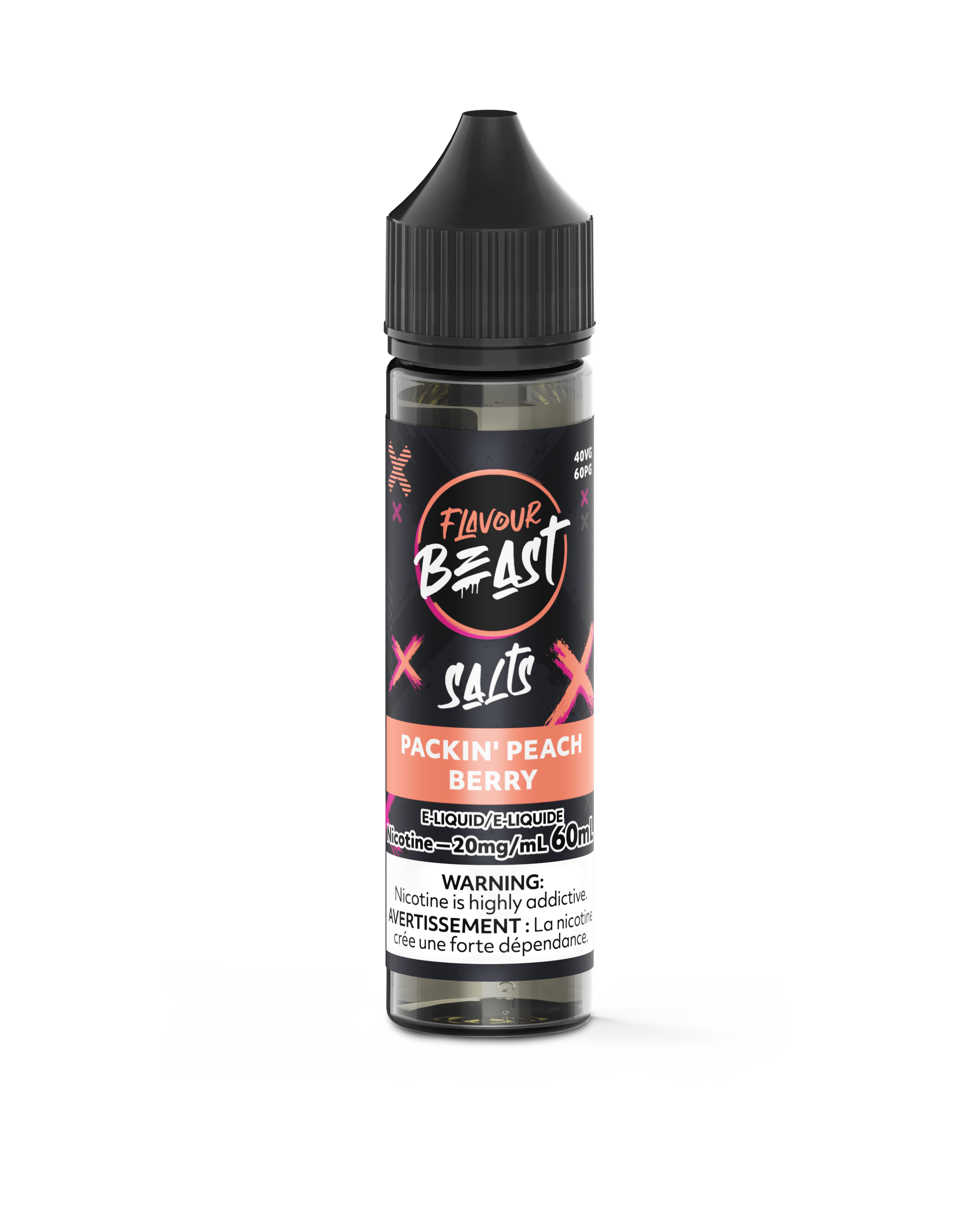 Flavour Beast 60ML Salt - Packin Peach Berry Nic Salt E-Liquid available on Canada online vape shop