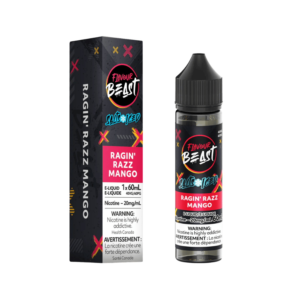 Flavour Beast 60ML Salt - Ragin' Razz Mango Iced Nic Salt E-Liquid available on Canada online vape shop