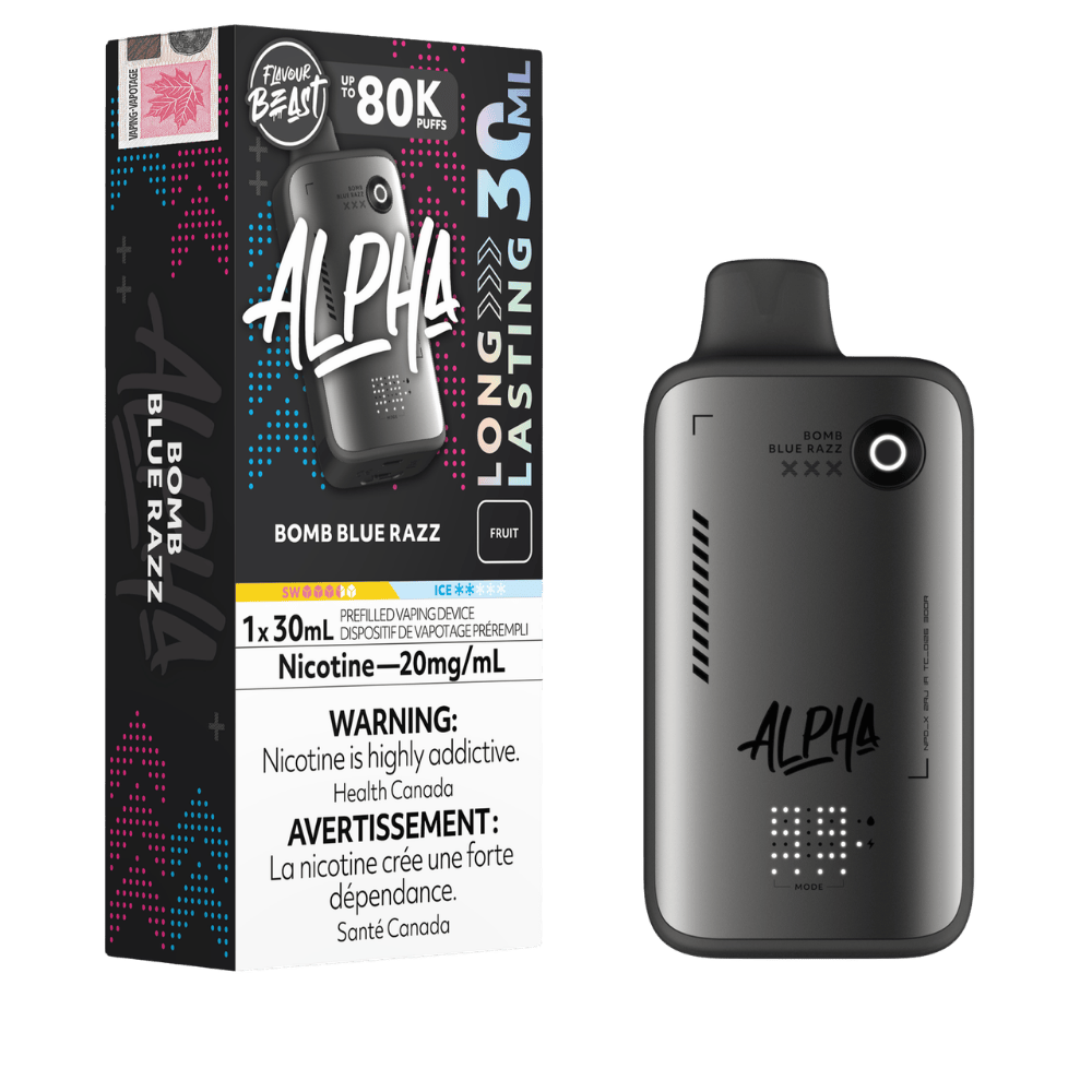 Flavour Beast Alpha 80K - Bomb Blue Razz Disposable Vape available on Canada online vape shop