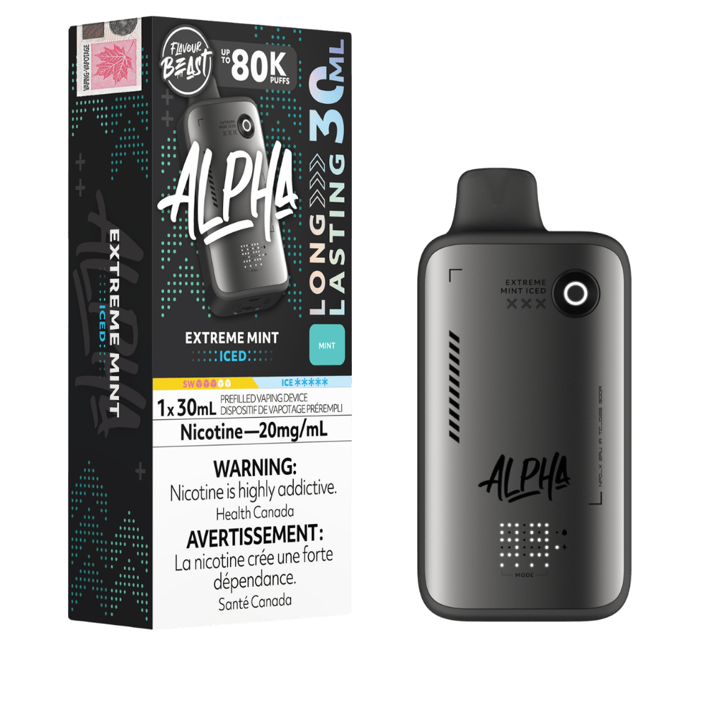 Flavour Beast Alpha 80K - Extreme Mint Iced Disposable Vape available on Canada online vape shop
