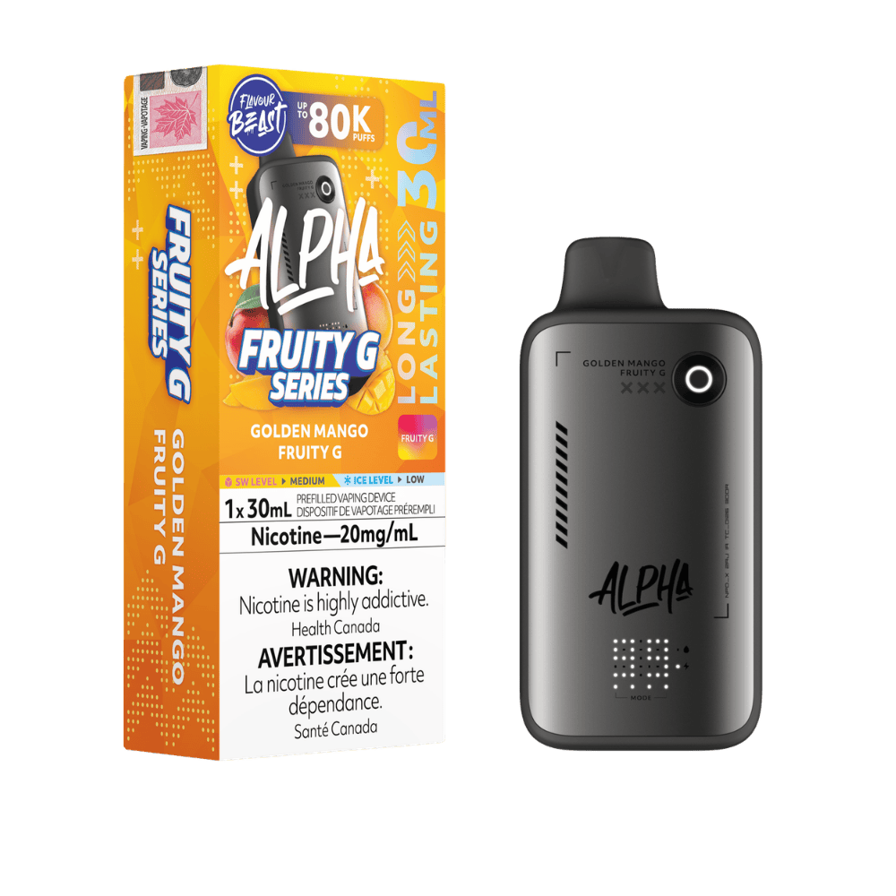Flavour Beast Alpha 80K - Golden Mango Fruity G Disposable Vape available on Canada online vape shop