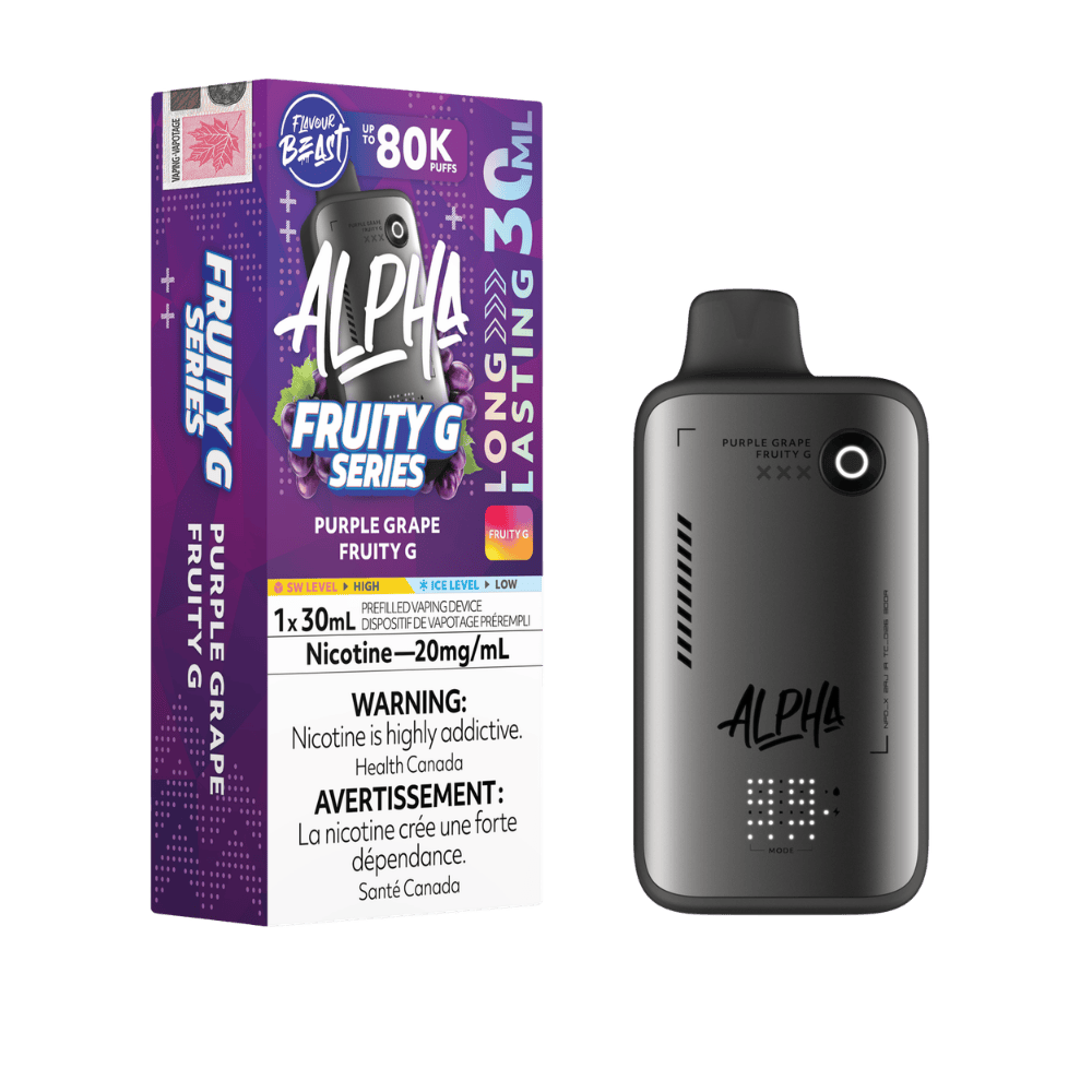 Flavour Beast Alpha 80K - Purple Grape Fruity G Disposable Vape available on Canada online vape shop