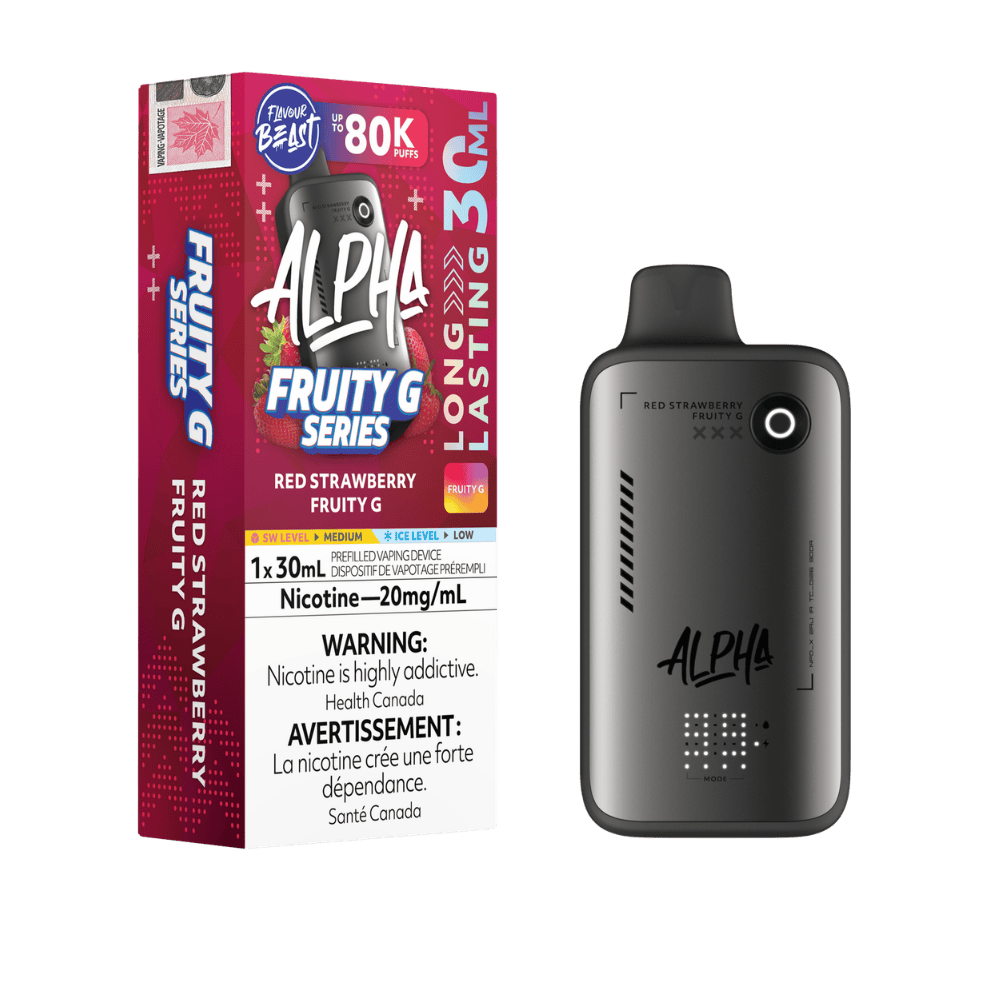 Flavour Beast Alpha 80K - Red Strawberry Fruity G Disposable Vape available on Canada online vape shop