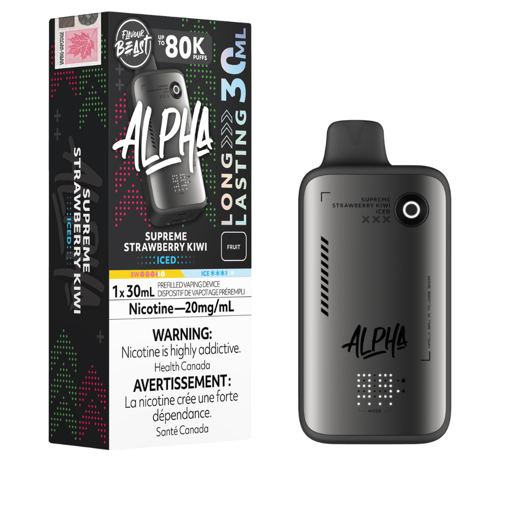 Flavour Beast Alpha 80K - Supreme Strawberry Kiwi Iced Disposable Vape available on Canada online vape shop