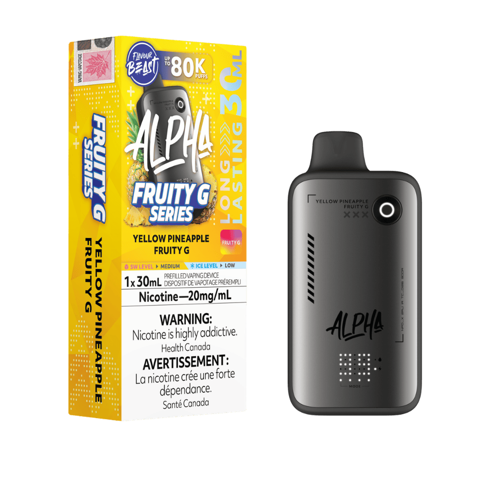 Flavour Beast Alpha 80K - Yellow Pineapple Fruity G Disposable Vape available on Canada online vape shop