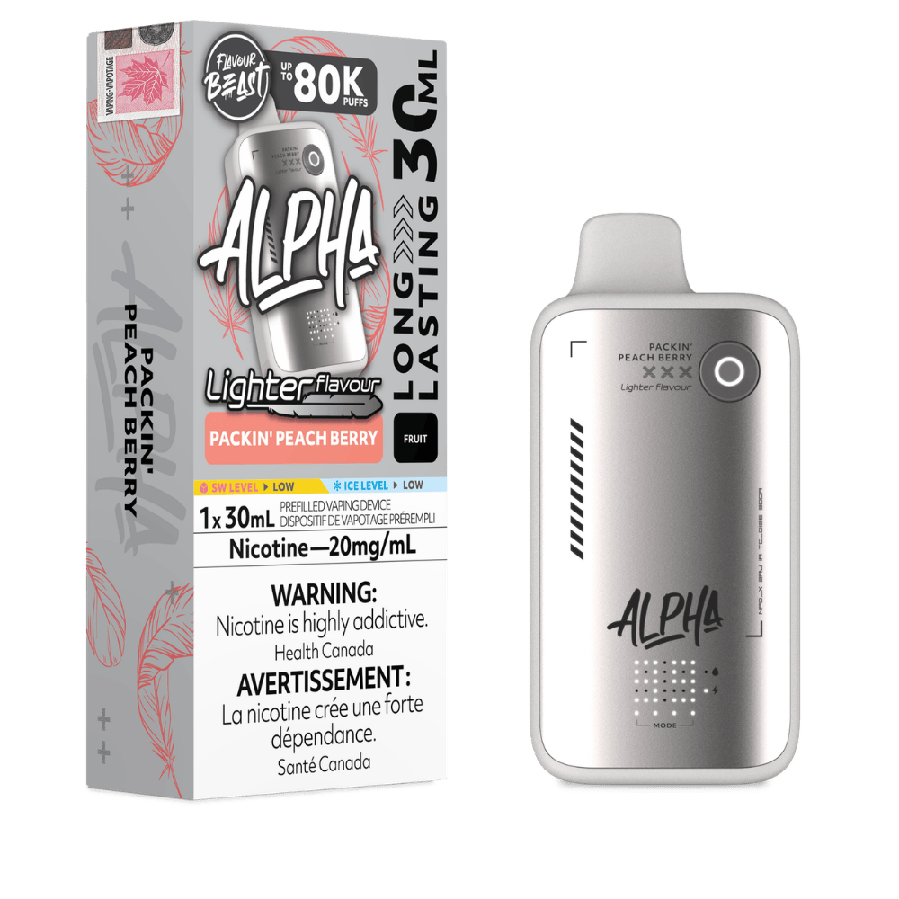 Flavour Beast Alpha Light 80K - Packin' Peach Berry Disposable Vape available on Canada online vape shop