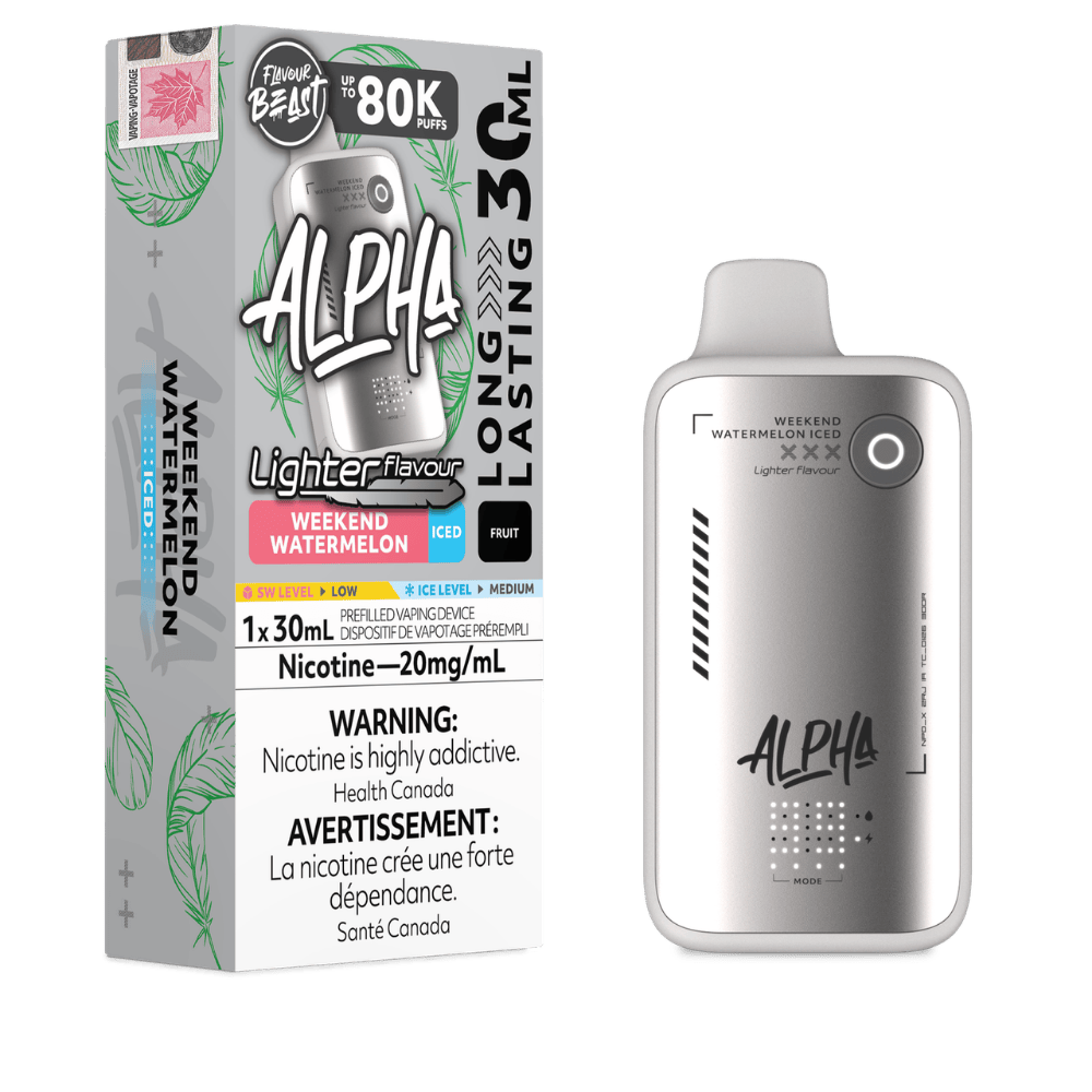 Flavour Beast Alpha Light 80K - Weekend Watermelon Iced Disposable Vape available on Canada online vape shop