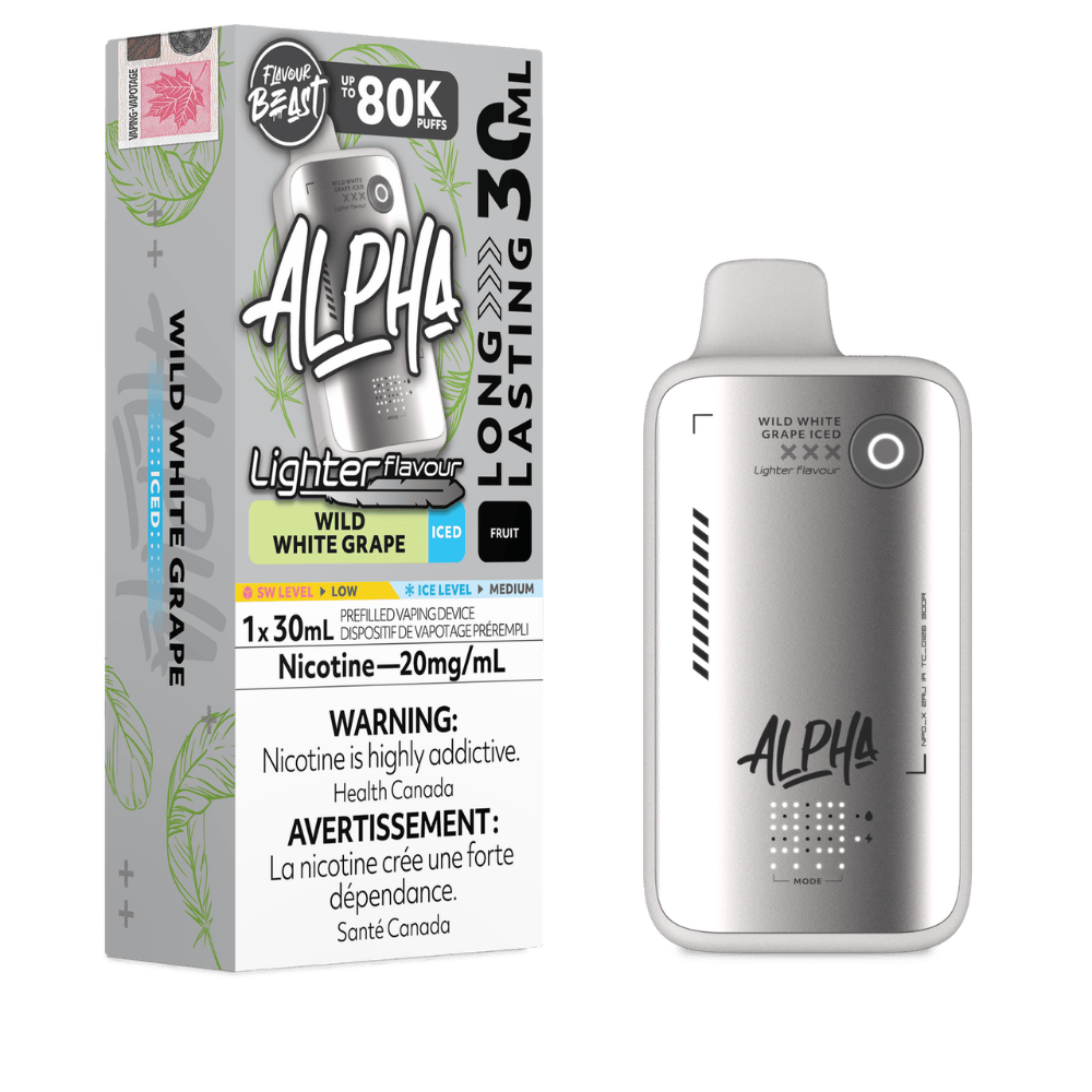 Flavour Beast Alpha Light 80K - Wild White Grape Iced Disposable Vape available on Canada online vape shop