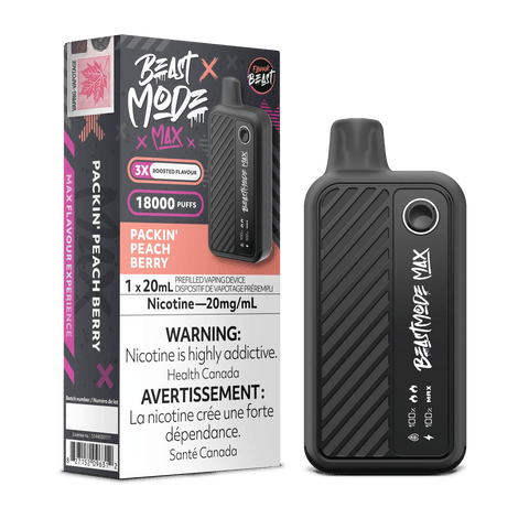 Flavour Beast Beast Mode Max 18K - Packin' Peach Berry Disposable Vape available on Canada online vape shop