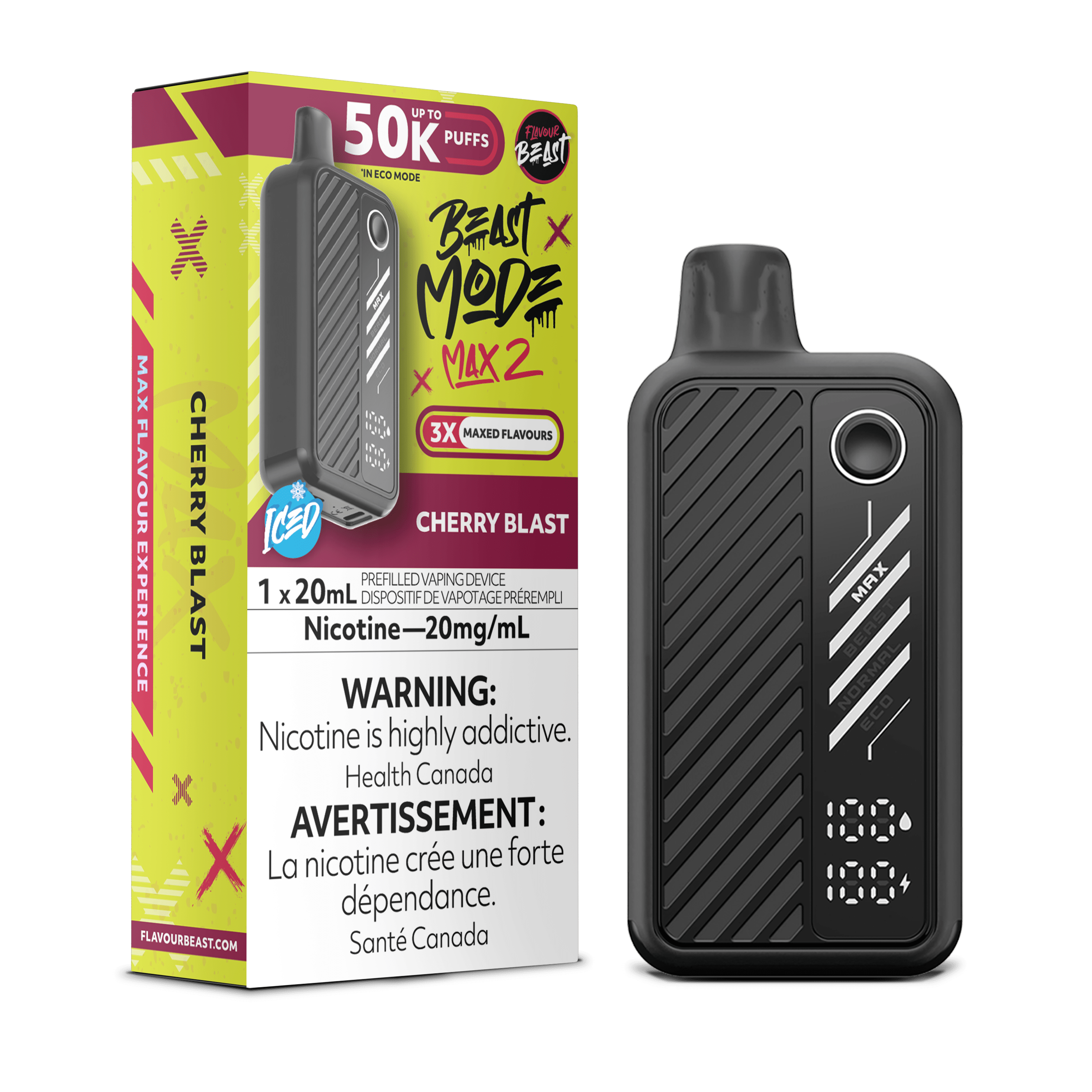 Flavour Beast Beast Mode Max 2 - Cherry Blast Disposable Vape available on Canada online vape shop