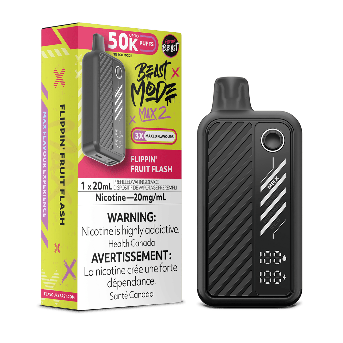 Flavour Beast Beast Mode Max 2 - Flippin' Fruit Flash Disposable Vape available on Canada online vape shop