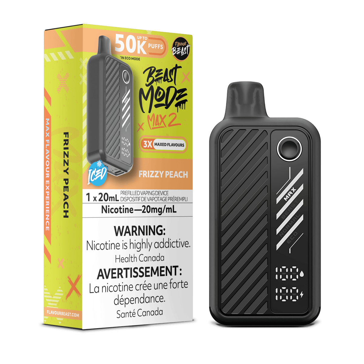 Flavour Beast Beast Mode Max 2 - Frizzy Peach Disposable Vape available on Canada online vape shop