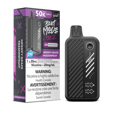 Flavour Beast Beast Mode Max 2 - Groovy Grape Passionfruit Disposable Vape available on Canada online vape shop