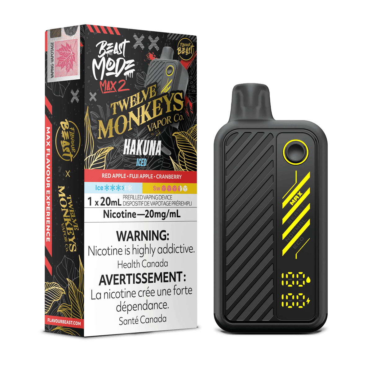 Flavour Beast Beast Mode Max 2 - Hakuna Iced Disposable Vape available on Canada online vape shop