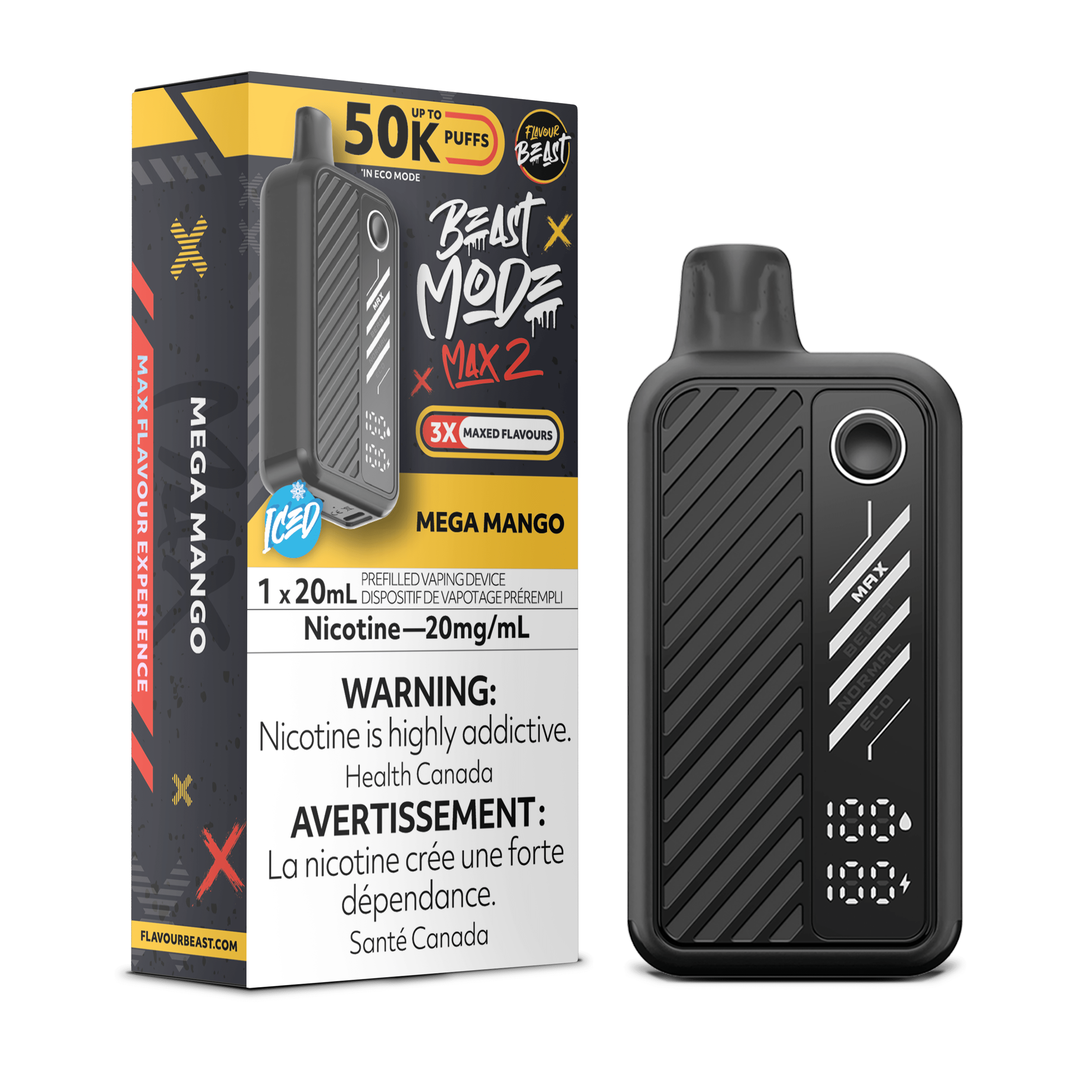 Flavour Beast Beast Mode Max 2 - Mega Mango Disposable Vape available on Canada online vape shop