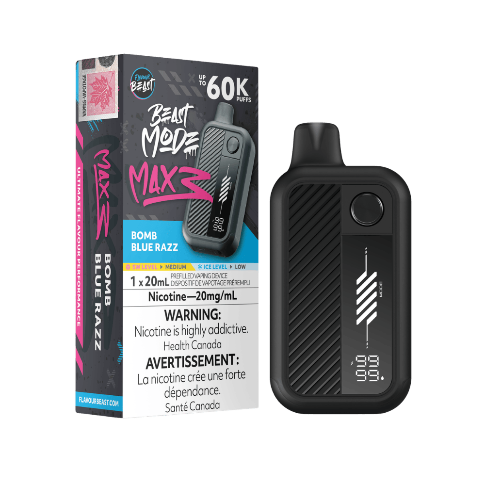 Flavour Beast Beast Mode Max 3 - Bomb Blue Razz Disposable Vape available on Canada online vape shop