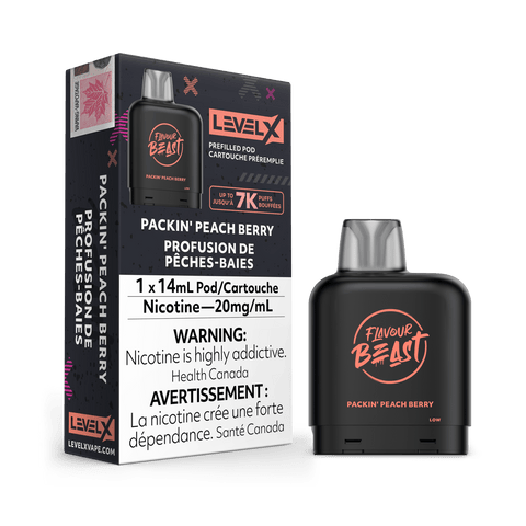 Flavour Beast Level X Pod - Packin' Peach Berry available on Canada online vape shop