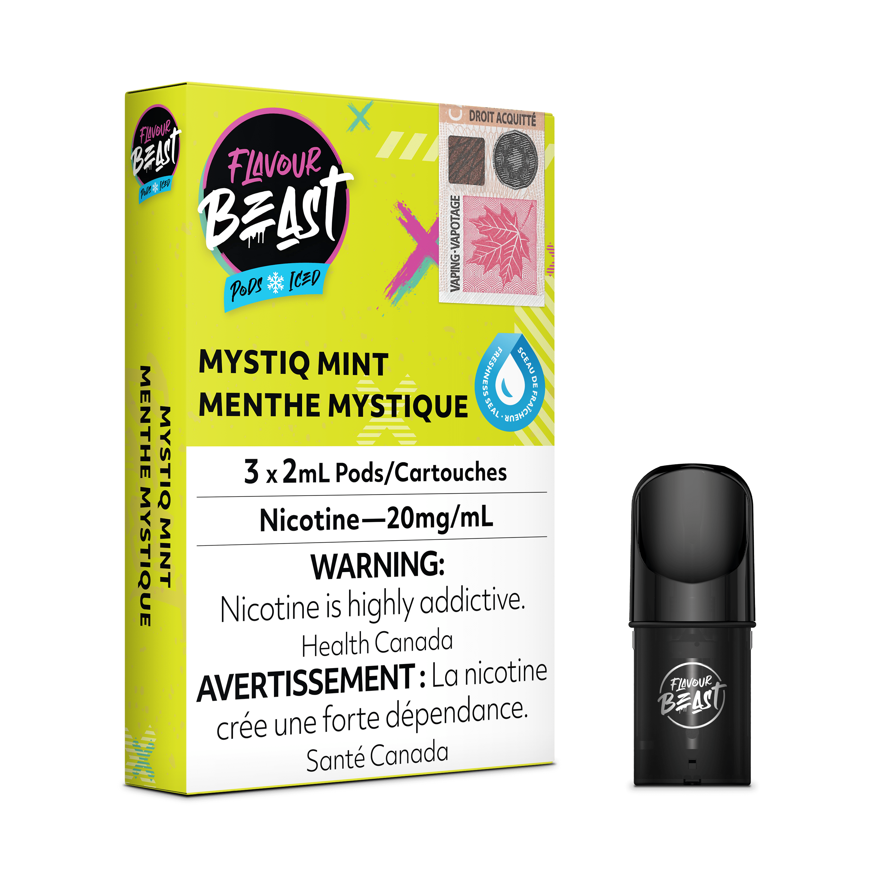 Flavour Beast - Mystiq Mint Iced Vape Pod available on Canada online vape shop