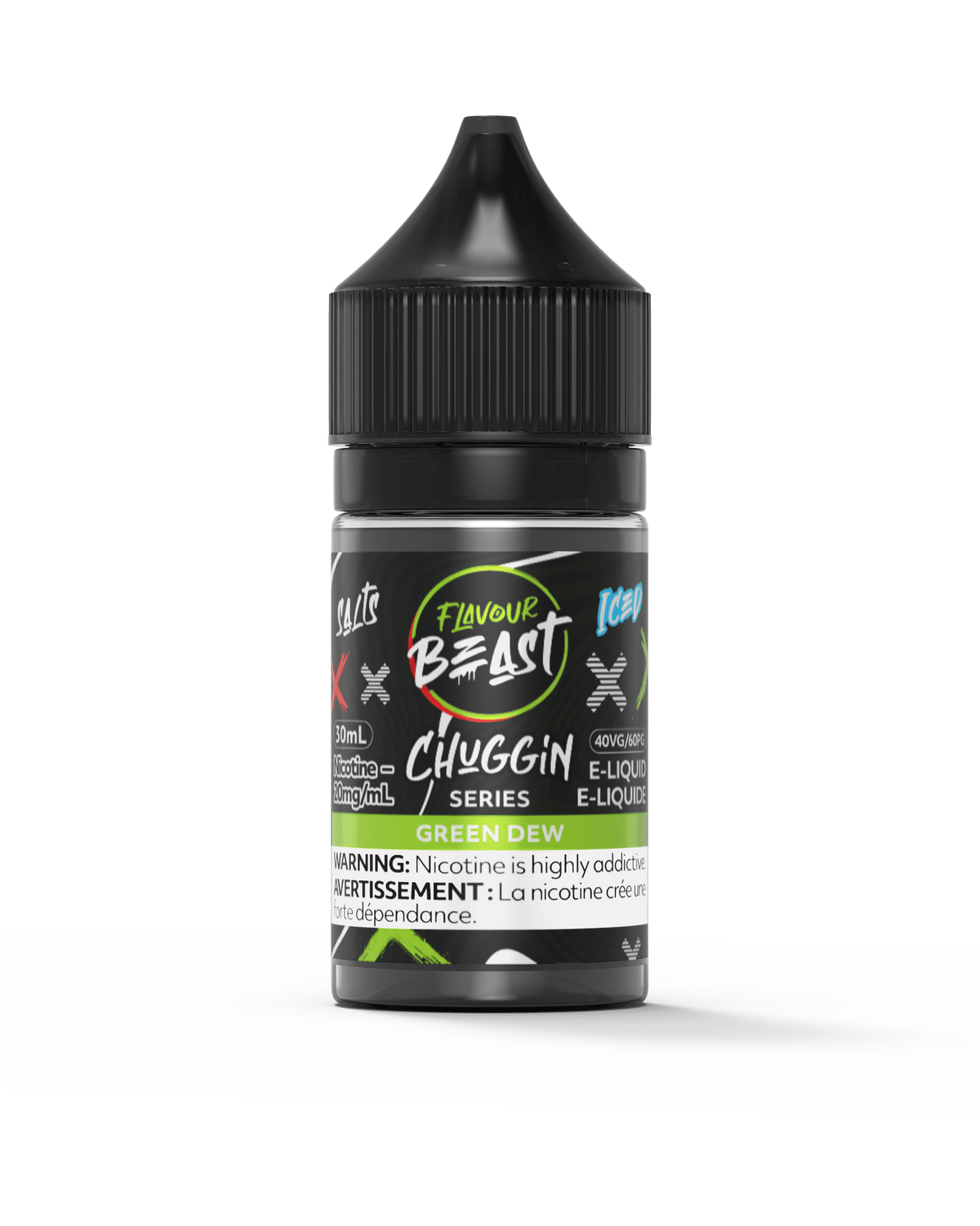 Flavour Beast Salt - Chuggin Green Dew Iced Nic Salt E-Liquid available on Canada online vape shop