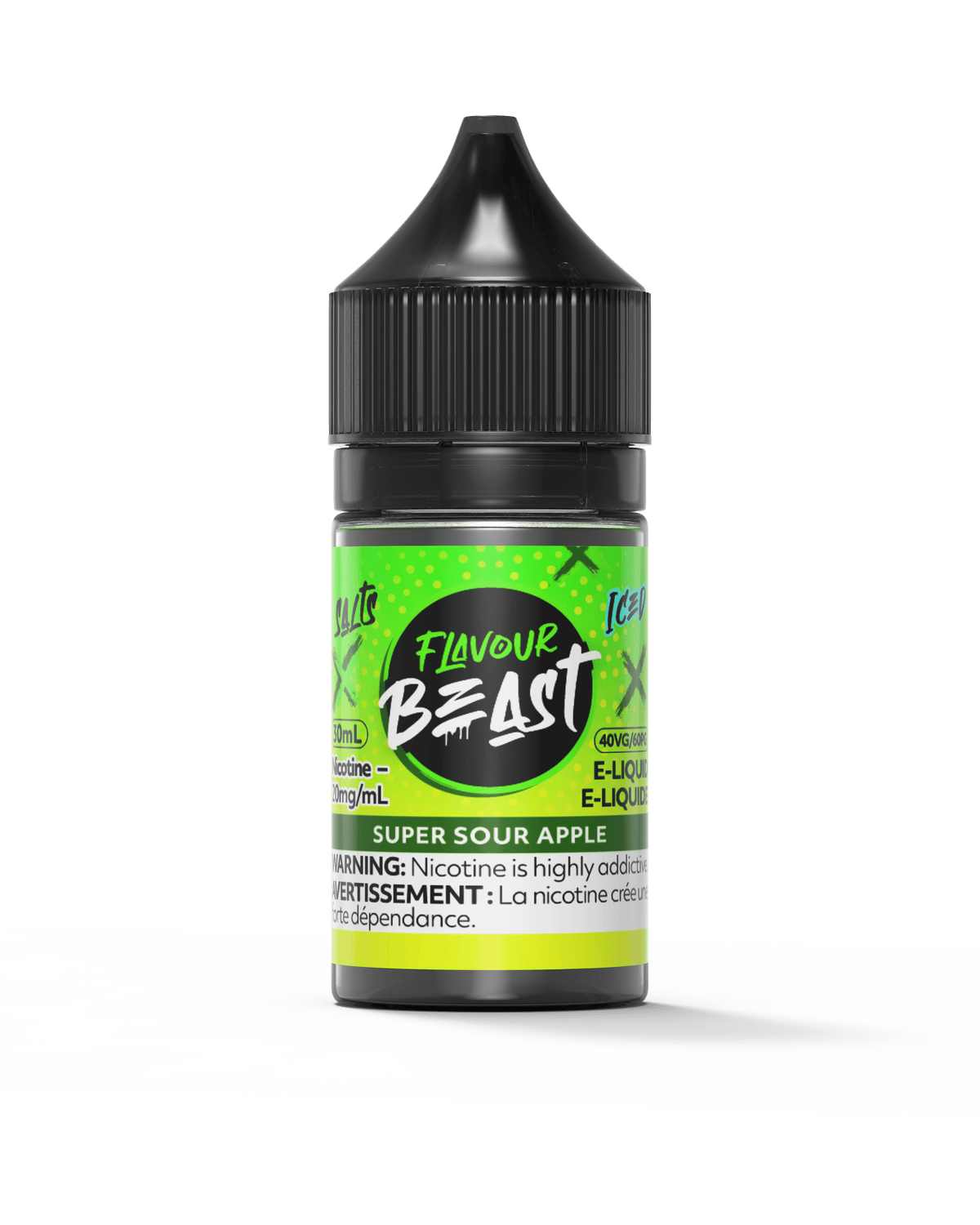 Flavour Beast Salt - Super Sour Apple Iced Nic Salt E-Liquid available on Canada online vape shop