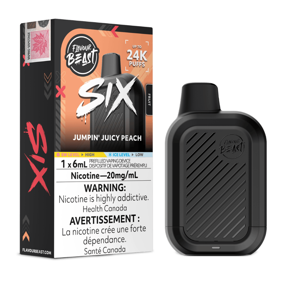 Flavour Beast SIX - Jumpin Juicy Peach Disposable Vape available on Canada online vape shop