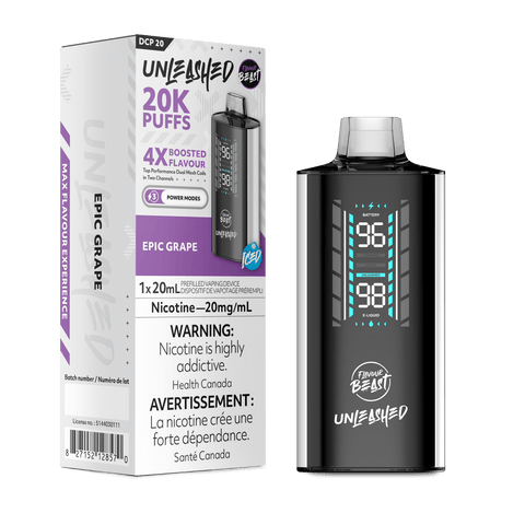 Flavour Beast Unleashed 20k - Epic Grape Disposable Vape available on Canada online vape shop