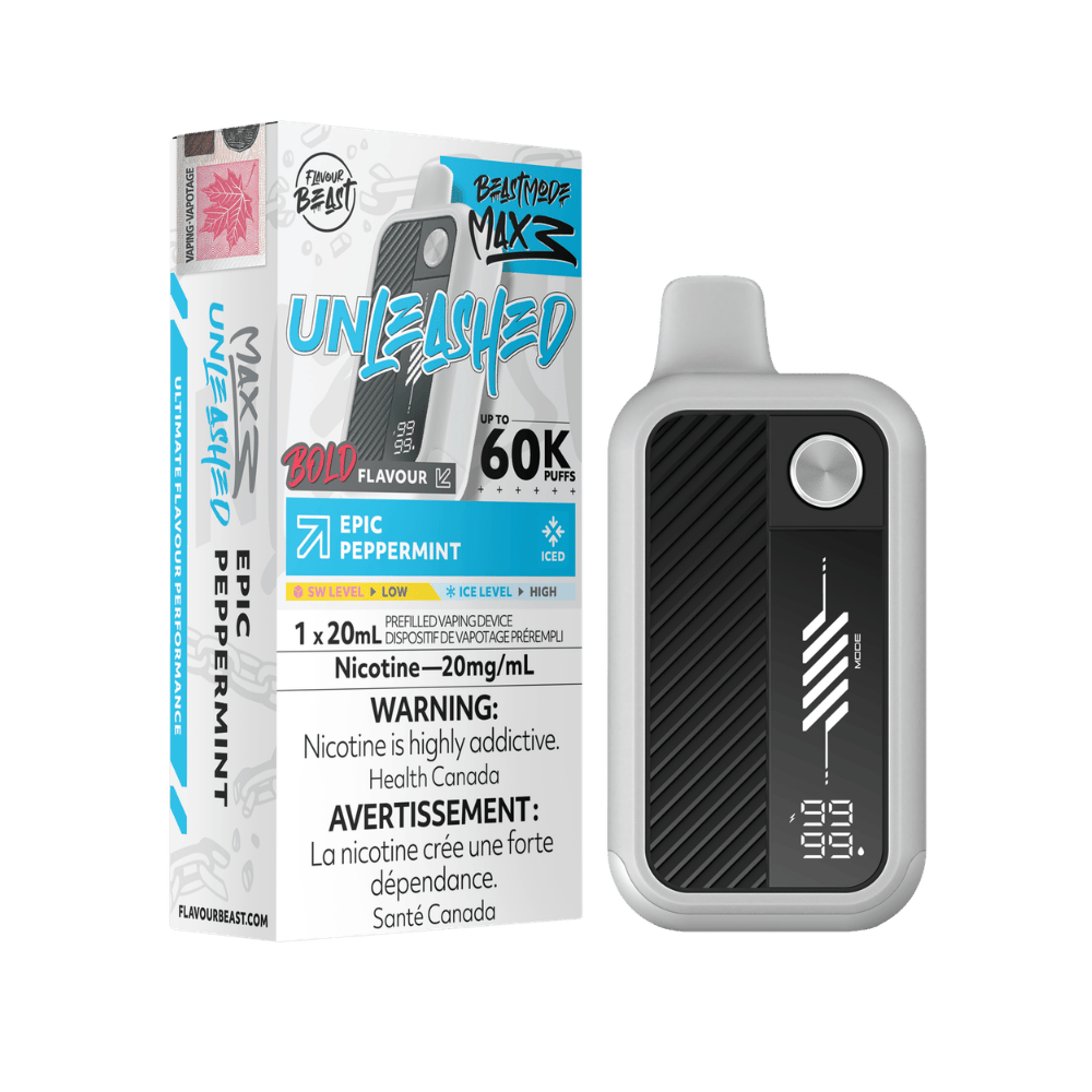 Flavour Beast Unleashed Beast Mode Max 3 - Epic Peppermint Iced Disposable Vape available on Canada online vape shop