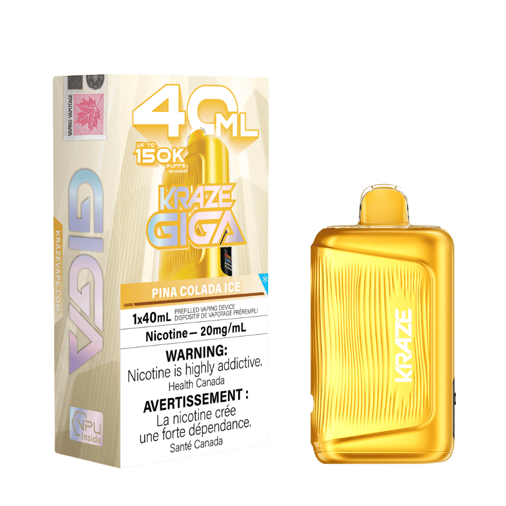Kraze Giga 150K - Pina Colada Ice Disposable Vape available on Canada online vape shop