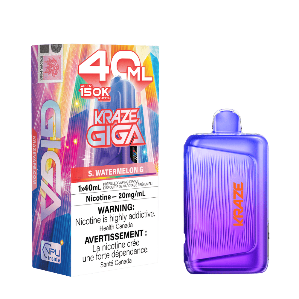 Kraze Giga 150K - S Watermelon G Disposable Vape available on Canada online vape shop