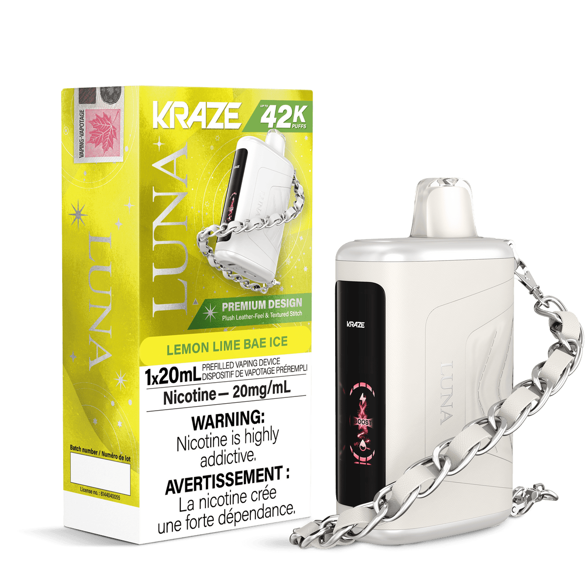 Kraze Luna - Lemon Lime Bae Ice Disposable Vape available on Canada online vape shop