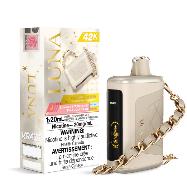 Kraze Luna Summer Strawberry Pina Colada Ice | 42K Puffs Disposable DRAGON VAPE Kraze Luna Summer Strawberry Pina Colada Ice | 42K Puffs Disposable DRAGON VAPE