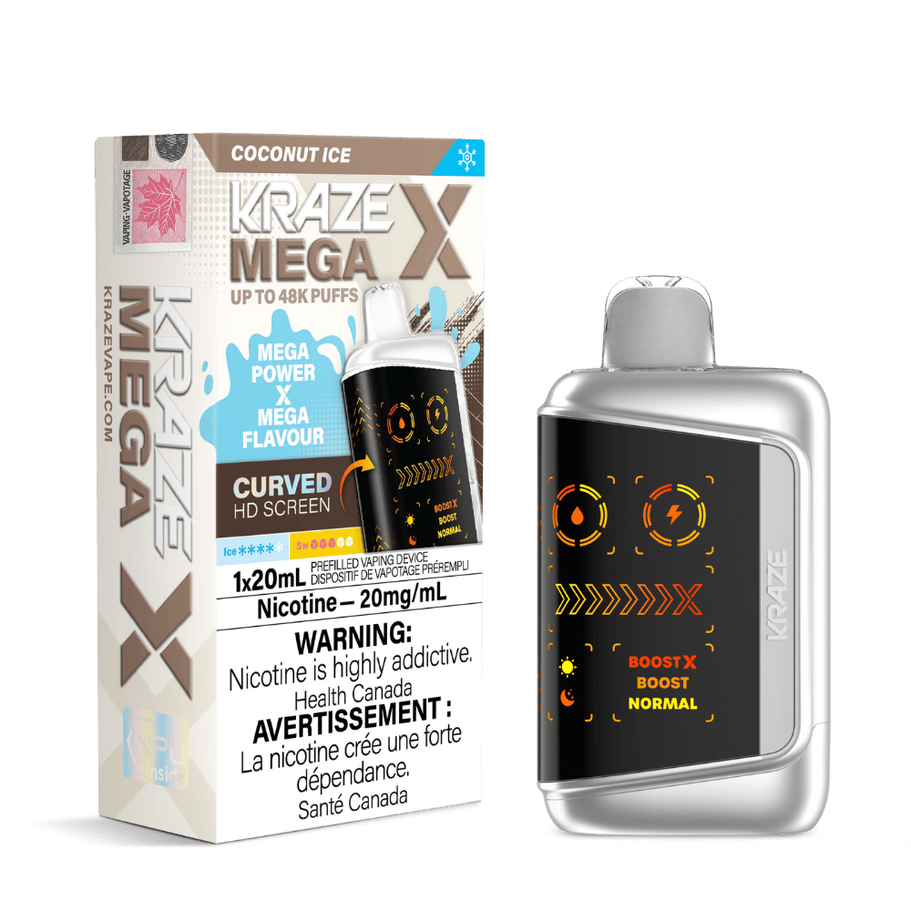 Kraze Mega X - Coconut Ice Disposable Vape available on Canada online vape shop
