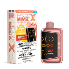 Kraze Mega X - Juicy Peach Ice Disposable Vape available on Canada online vape shop