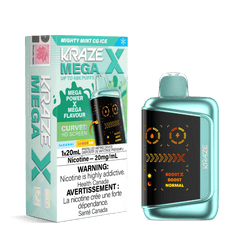 Kraze Mega X - Mighty Mint CG Ice Disposable Vape available on Canada online vape shop