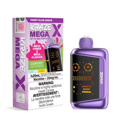 Kraze Mega X - Tangy Aloe Grape Disposable Vape available on Canada online vape shop
